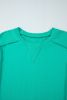 Mint Green Exposed Seam Patchwork Pullover Sweatshirt