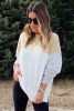 Multicolor Patchwork Casual Drop Shoulder Sweatshirt