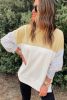 Multicolor Patchwork Casual Drop Shoulder Sweatshirt
