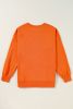 Russet Orange Tinsel Game Day Drop Shoulder Sweatshirt