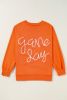Russet Orange Tinsel Game Day Drop Shoulder Sweatshirt