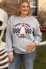 Light Grey Creep It Real Ghost Print Halloween Plus Size Sweatshirt