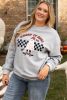 Light Grey Creep It Real Ghost Print Halloween Plus Size Sweatshirt