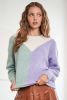Clearly Aqua Colorblock Knitted Sweater