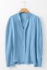 Dusk Blue V Neck Crinkle Dolman Blouse