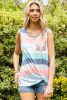 Multicolor Stripes Sleeveless Scoop Neck Tank Top