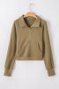 Elmwood Zip Up Stand Collar Ribbed Thumbhole Sleeve Sweatshirt