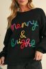 Black Colorful Merry & Bright Tinsel Graphic Sweater