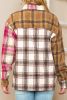Brown Casual Plaid Print Pocket Button Down Shirt