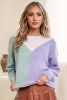 Clearly Aqua Colorblock Knitted Sweater