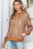 Leopard Long Sleeve Drawstring Hoodie