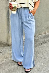 Beau Blue Light Wash Drawstring High Waist Plus Size Jeans (size: (US 22W-24W)3X)