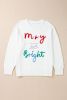 White Tinsel Merry AND Bright Plus Size Christmas Sweater