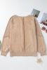Light French Beige Patchwork Raglan Sleeve Exposed Seam Sweatshirt