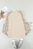 Blank Sweatshirt - Blush Pink Bishop Sleeve Animal Print Long Sleeve Shirt Customized
