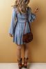 Ashleigh Blue Long Sleeve V Neck Smocked Tiered Mini Dress