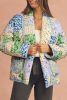 Multicolour Floral Print Patchwork Coat
