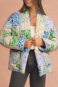Multicolour Floral Print Patchwork Coat (size: (US 8-10)M)