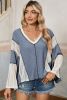 Ashleigh Blue Crochet Patchwork Exposed Seam High Low Loose Top