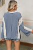 Ashleigh Blue Crochet Patchwork Exposed Seam High Low Loose Top
