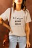 Blank T Shirt - Khaki Solid Color Crew Neck Tee Customized