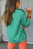 Mint Green Rainbow Colorblock Pullover Sweatshirt