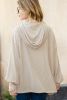 Apricot Khaki Crinkle Rib Kangaroo Pocket Oversized Hoodie