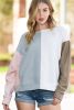 Multicolor Patchwork Drop Sleeve Loose Fit Sweatshirt