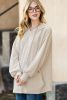 Apricot Khaki Crinkle Rib Kangaroo Pocket Oversized Hoodie