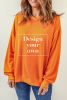 Blank Sweatshirt - Orange Solid Color Casual Pullover Sweatshirt Customized