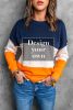 Blank Sweatshirt - Colorblock Comfy Pullover Sweatshirt for Women Customized