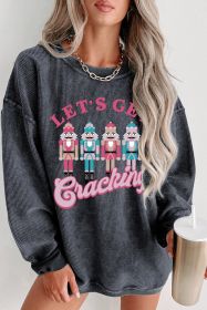 Gray Lets Get Cracking Nutcracker Corded Graphic Sweatshirt (size: (US 8-10)M)