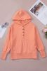 Orange Snap Button Long Sleeve Oversized Hoodie