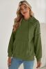 Vineyard Green Stud Detail Kangaroo Pocket Drawstring Hoodie