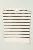 Brown Stripe Side Slits Short Sleeve Knit Top