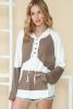 Multicolor Patchwork Kangaroo Pocket Loose Hoodie