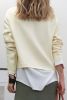 White LOVE MORE Patched Letter Long Sleeve Top