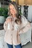 Parchment Sequin Patchwork Chest Pocket Corded Shirt