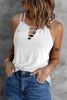 Blank Tank Top - White Double Strap Casual Camisole Top Customized