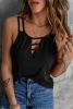 Blank Tank Top - Black Basic Ladder Hollow-out Tank Top Customized