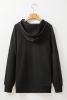 Black Waffle Knit High Low Oversized Hoodie