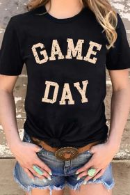 Black GAME DAY Crewneck Graphic T Shirt (size: (US 12-14)L)