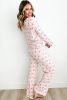 Pink Santa Claus Striped Print Loose Fit Two Piece Loungewear Set