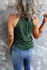 Blank Tank Top - Green Casual Solid Color Crew Neck Tank Top Customized