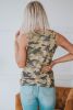 Blank Tank Top - Camo Sleeveless Strappy Shoulder Jewel Neckline Tank Top Customized
