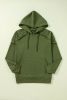 Vineyard Green Stud Detail Kangaroo Pocket Drawstring Hoodie