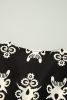 Black Ethnic Abstract Print Puff Sleeve V Neck Blouse