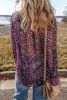 Grape Wine Polka Dot Printed Buttoned Shirt