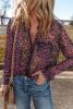 Grape Wine Polka Dot Printed Buttoned Shirt