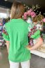 Green Leopard Embroidered Sleeve Textured Blouse